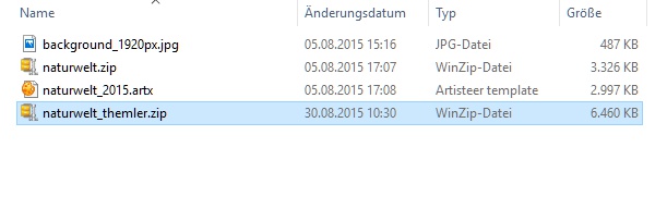 start Themler and import the zip